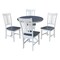 International Concepts 36 in. Solid Wood Round Top Pedestal Dining Table with 4 Dining Chairs in White/Heather Gray K05-36RT-27B-C10-4 - alternate 1